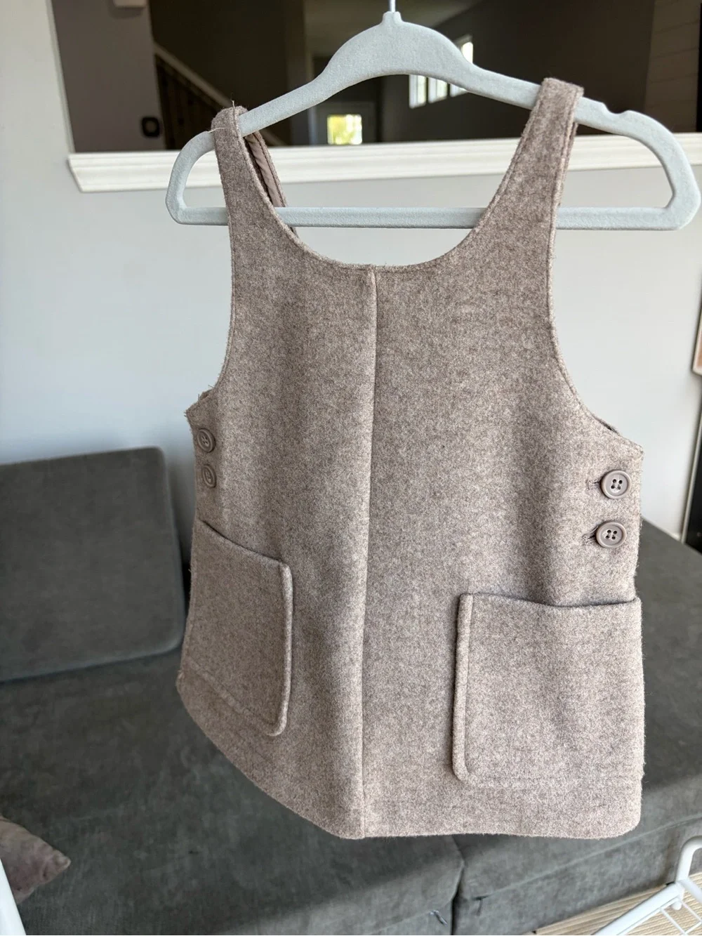 Zara Fall Baby Jumper Dress in Taupe